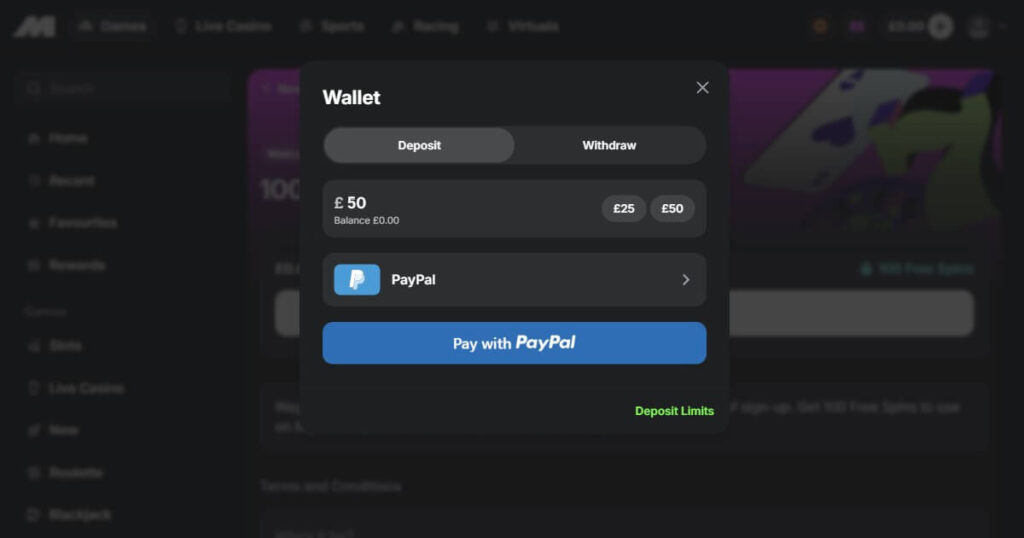 Fast PayPal withdrawal casino - Midnite