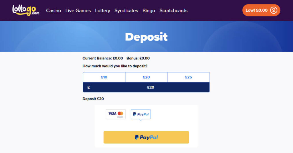 Popular casino that accepts PayPal - LottoGo