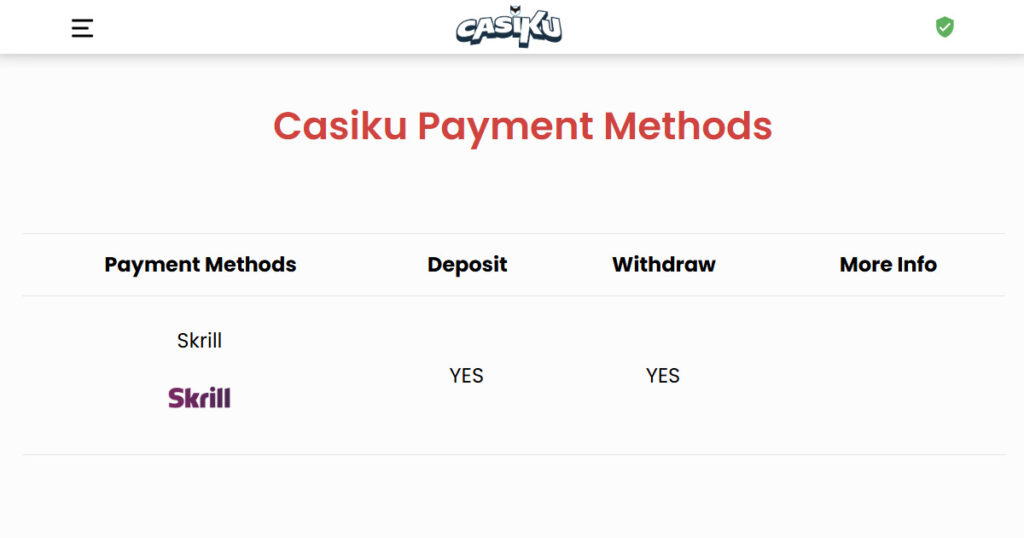 Popular Skrill casino UK - Casiku