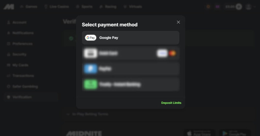 Recommended Google Pay casino - Midnite