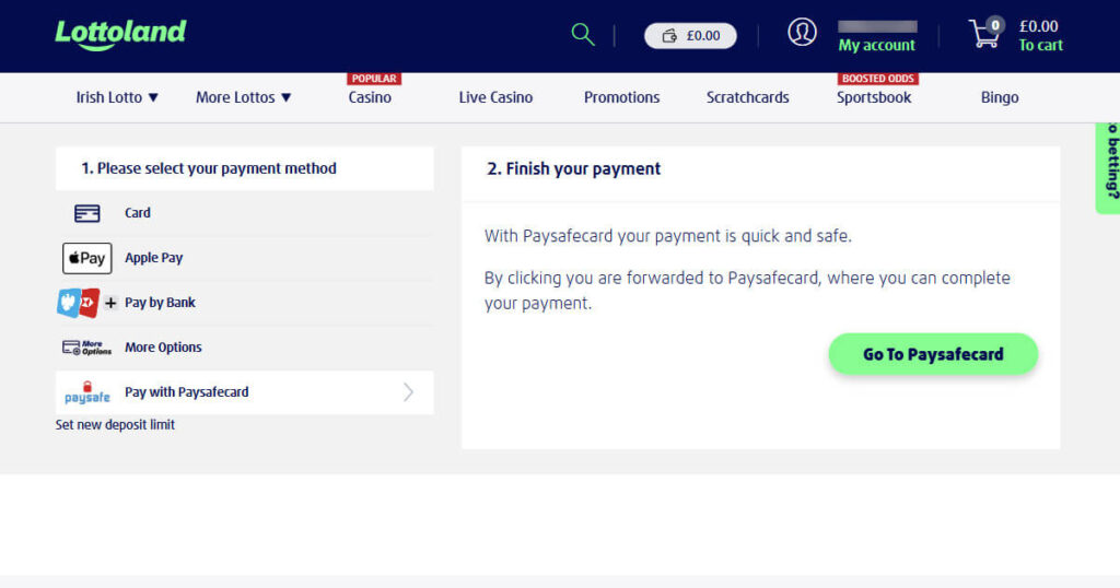 Recommended Paysafecard casino - Lottoland