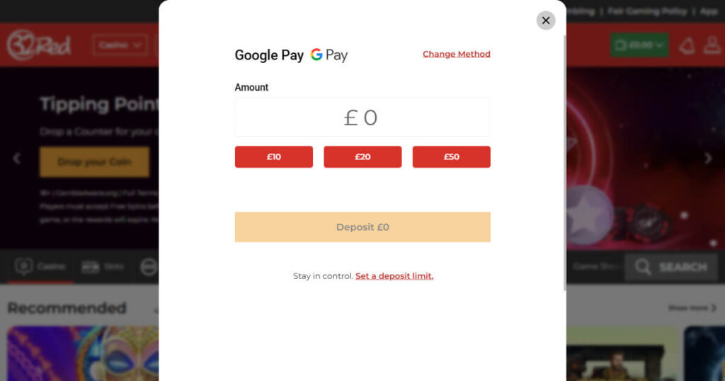 Top Google Pay casino UK - 32Red