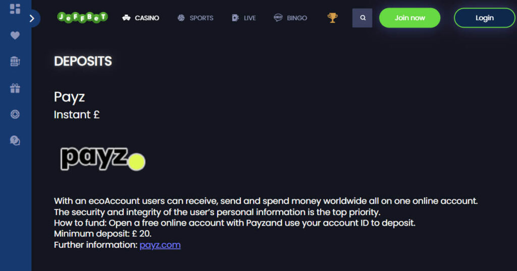 Top Payz casino site - Jeffbet