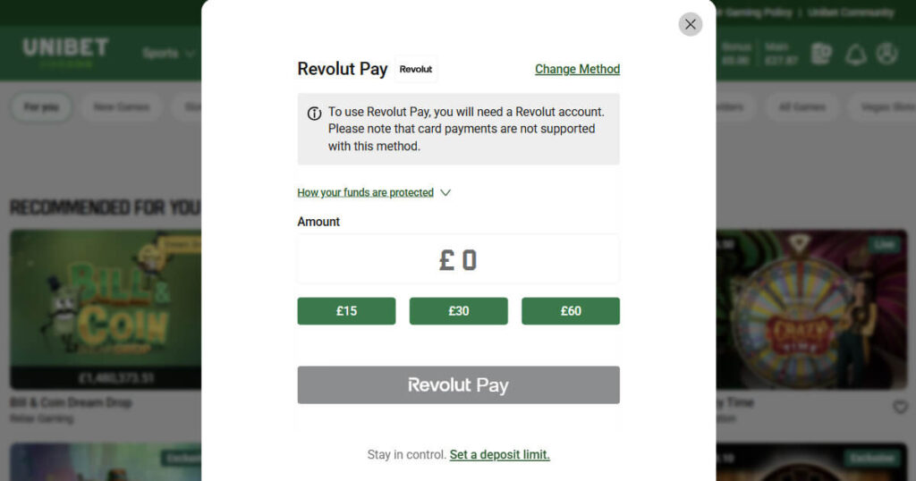 Recommended Revolut Pay casino - Unibet